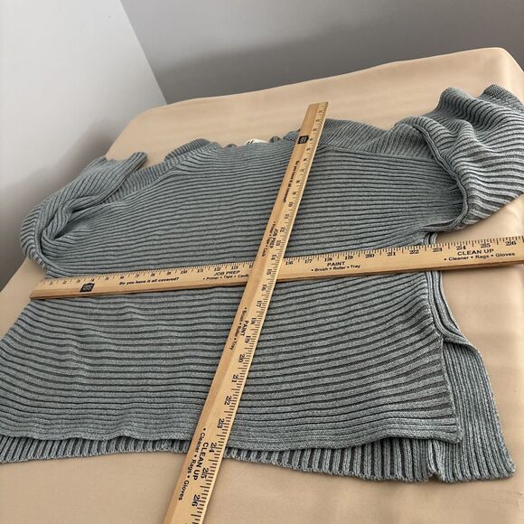 Andrea Jovine Women’s Cardigan Sweater Size M Knit Blue Oversized Round Neck - Picture 7 of 10